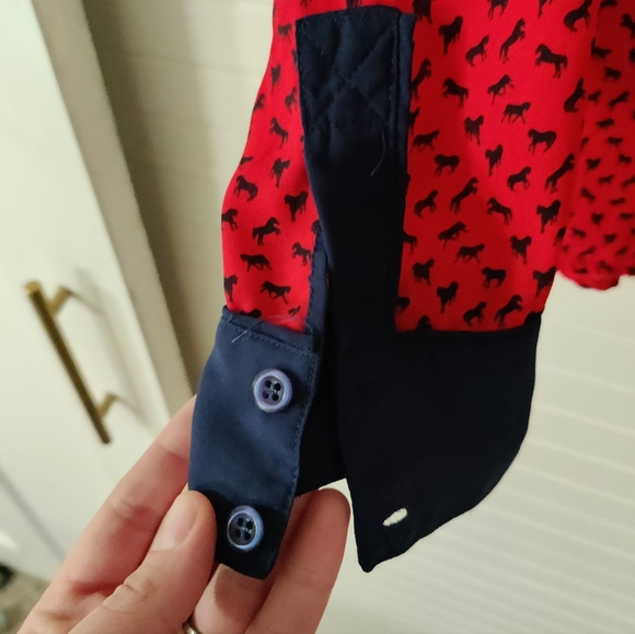 Free People Horse Print Loose for collared shirt - Picture 7 of 7